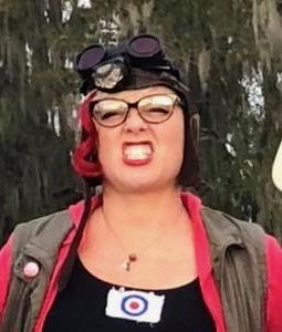 dressed as "tank Girl" for halloween